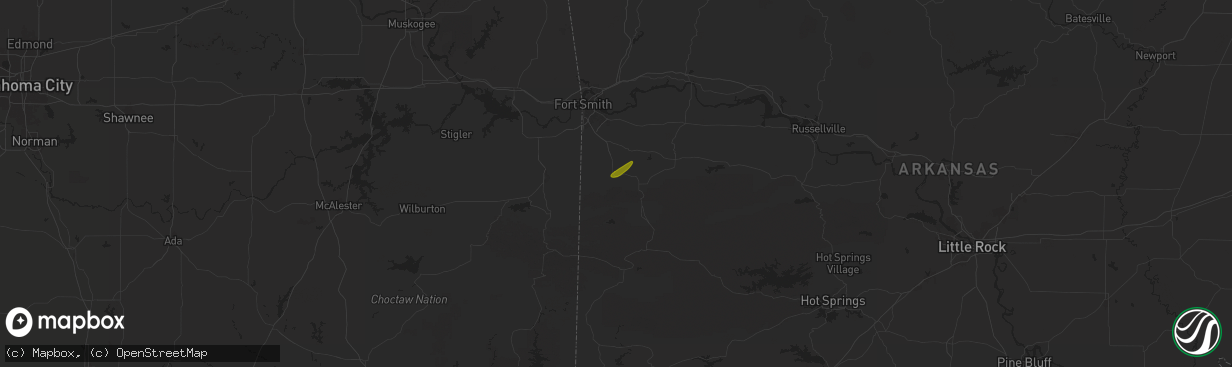 Hail map in Mansfield, AR on May 15, 2025