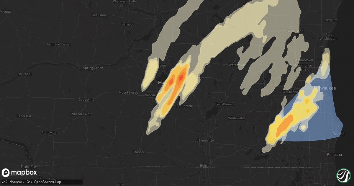 Hail map in Mcfarland, WI on May 15, 2025