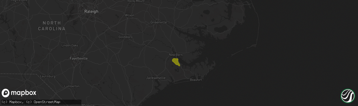 Hail map in New Bern, NC on May 15, 2025