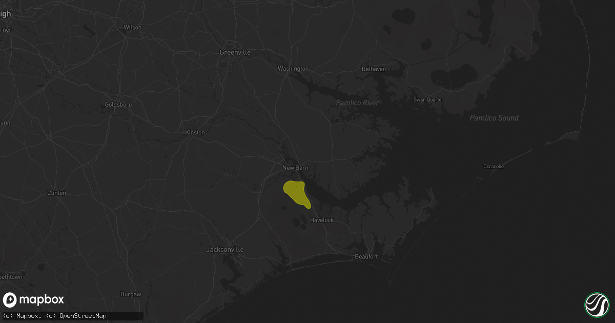 Hail map in New Bern, NC on May 15, 2025