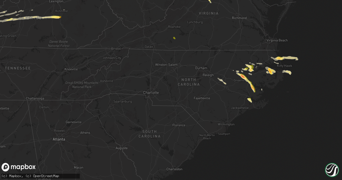 Hail map in North Carolina on May 15, 2025