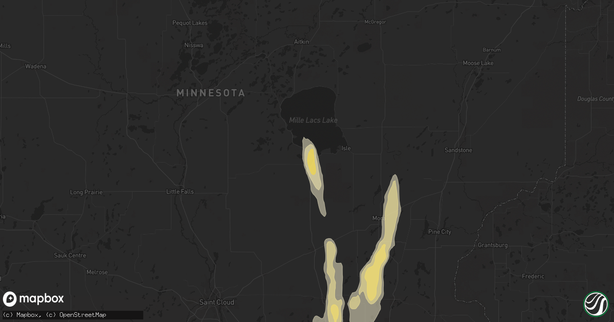 Hail map in Onamia, MN on May 15, 2025