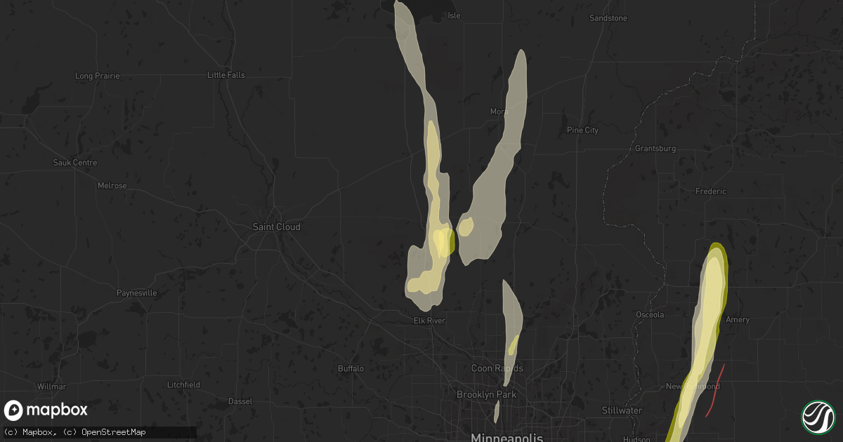 Hail map in Princeton, MN on May 15, 2025