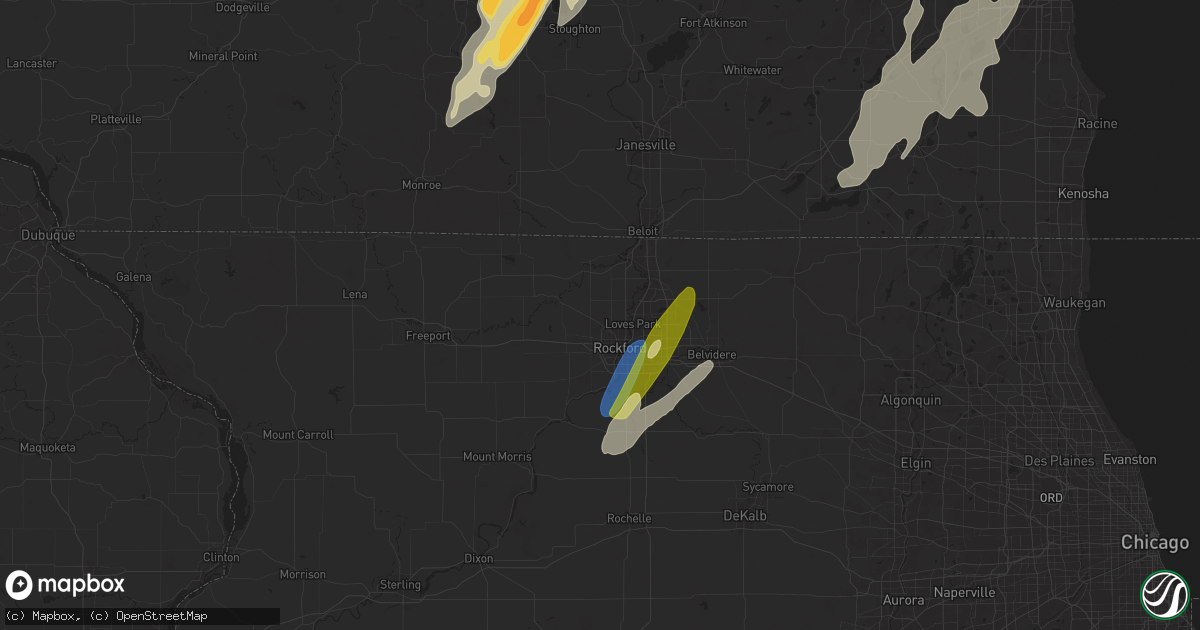 Hail map in Rockford, IL on May 15, 2025