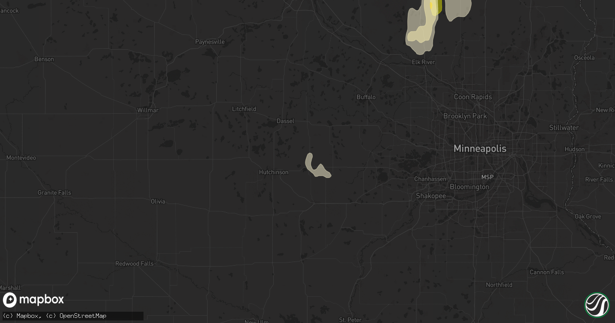 Hail map in Silver Lake, MN on May 15, 2025