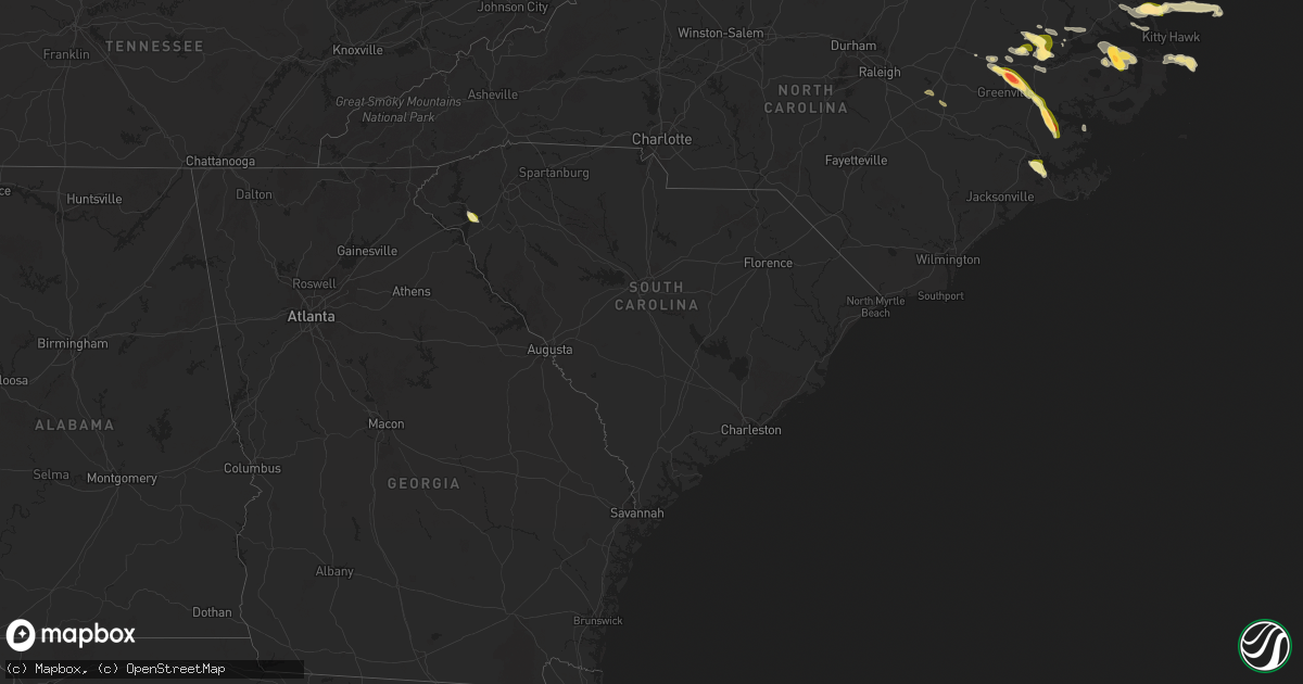Hail map in South Carolina on May 15, 2025