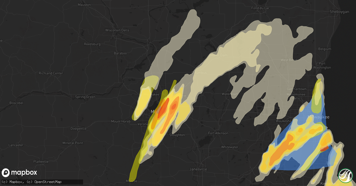 Hail map in Sun Prairie, WI on May 15, 2025