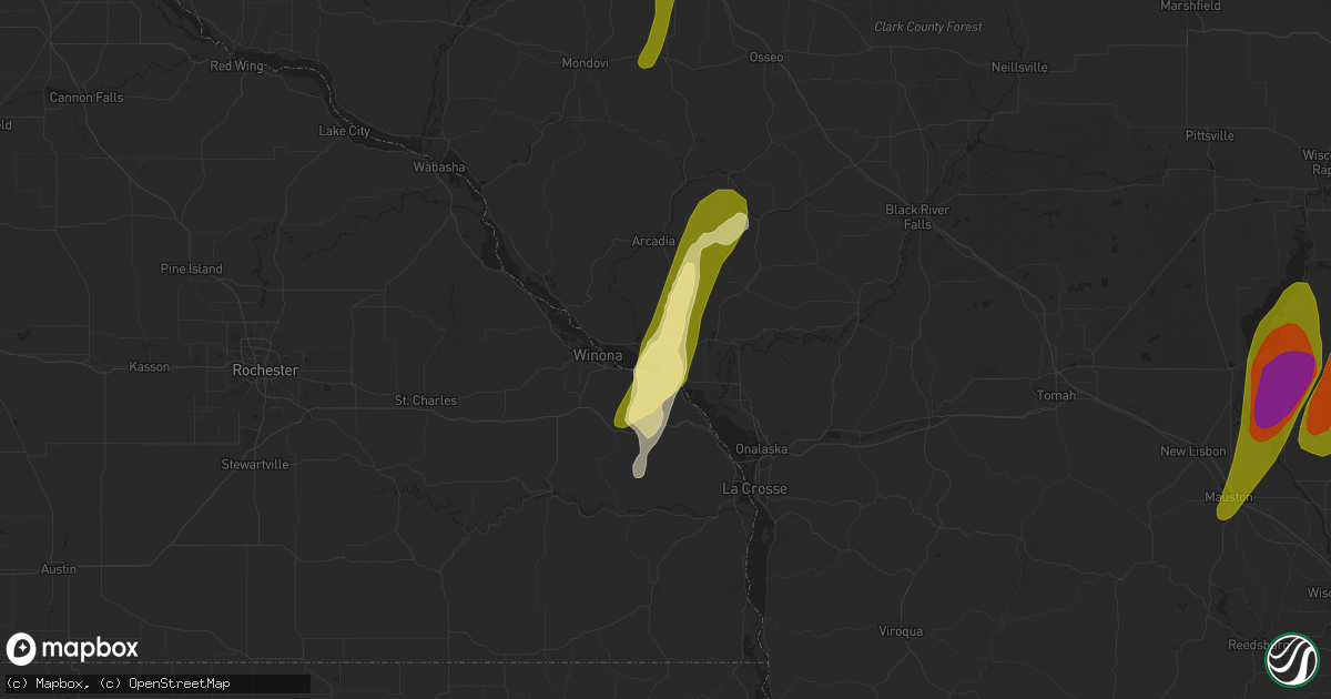 Hail map in Trempealeau, WI on May 15, 2025