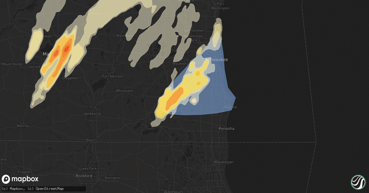 Hail map in Waterford, WI on May 15, 2025