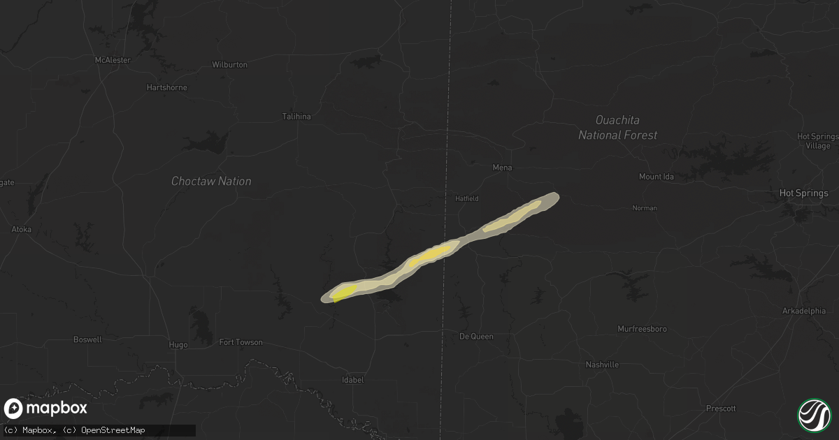 Hail map in Watson, OK on May 15, 2025