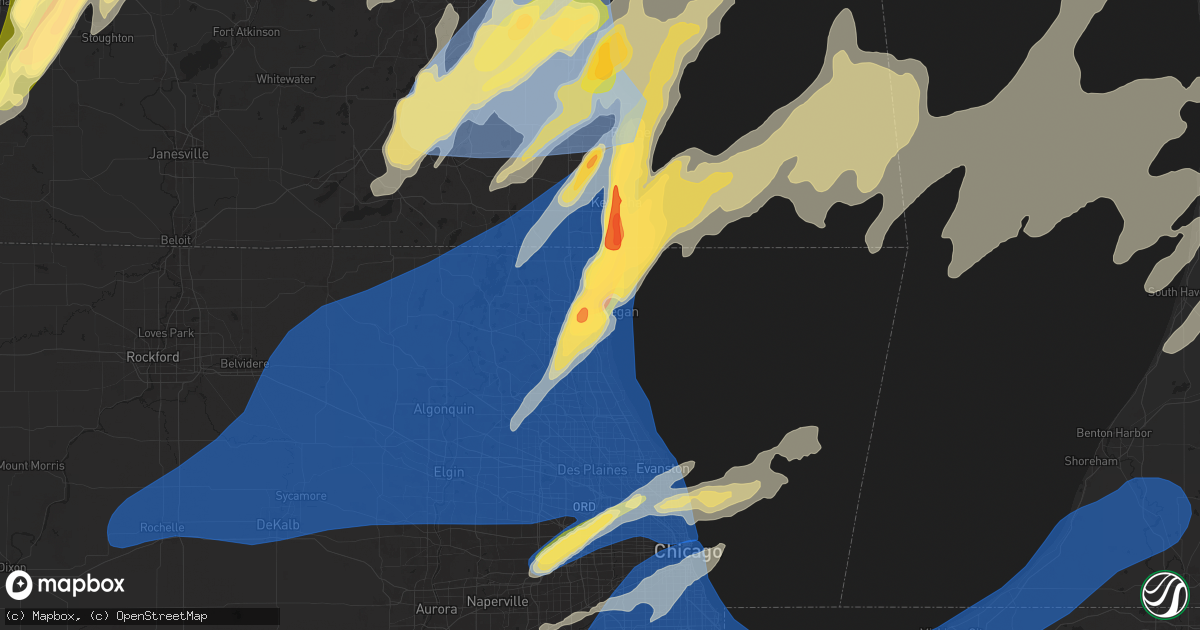 Hail map in Waukegan, IL on May 15, 2025