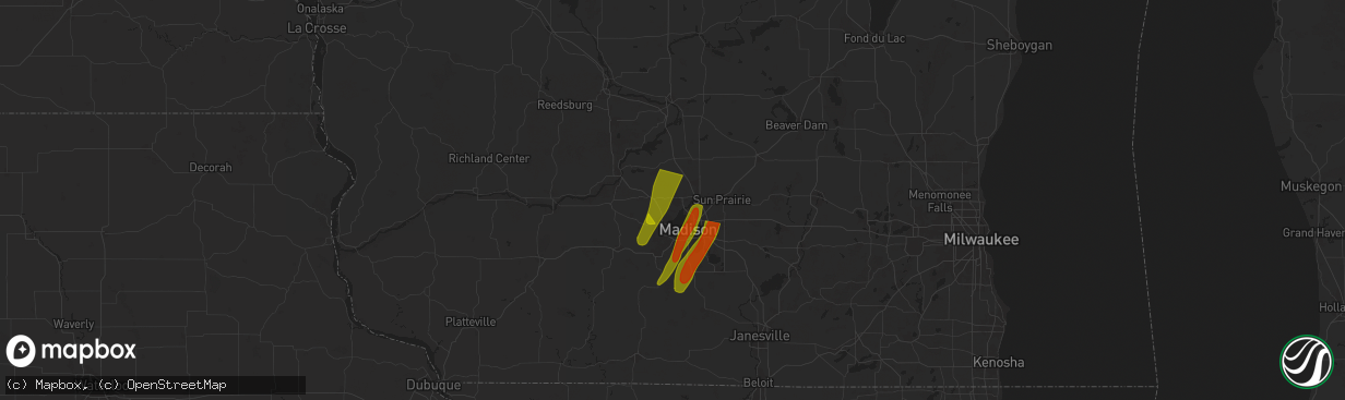 Hail map in Waunakee, WI on May 15, 2025