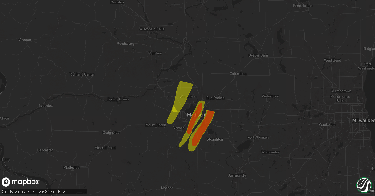 Hail map in Waunakee, WI on May 15, 2025
