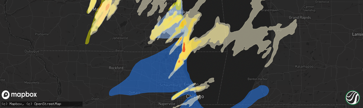 Hail map in Zion, IL on May 15, 2025