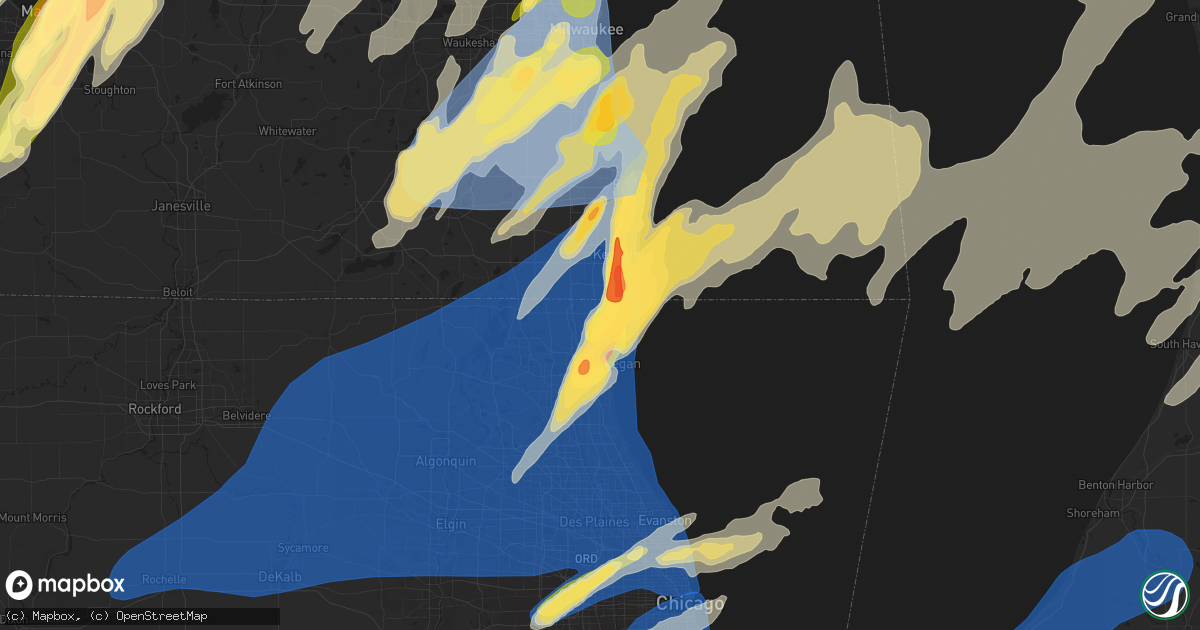 Hail map in Zion, IL on May 15, 2025