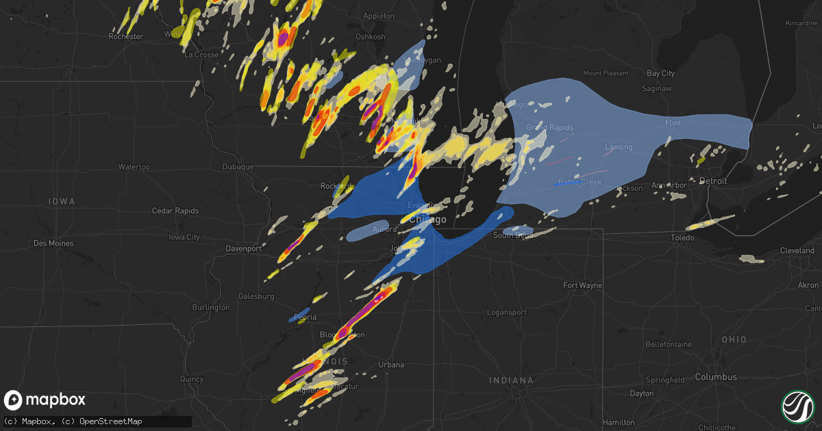 Hail map on May 15, 2025