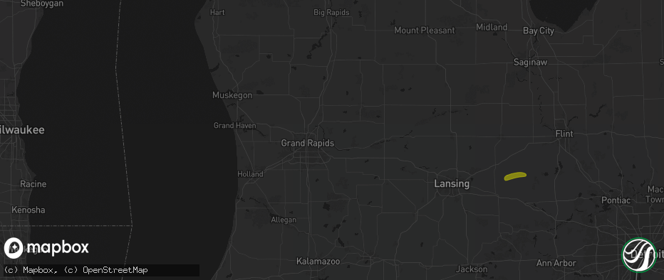 Hail map in Ada, MI on May 15, 2026