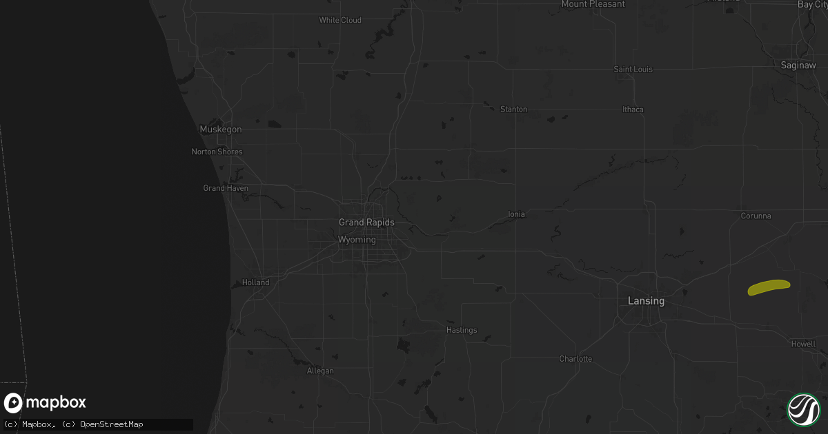 Hail map in Ada, MI on May 15, 2026