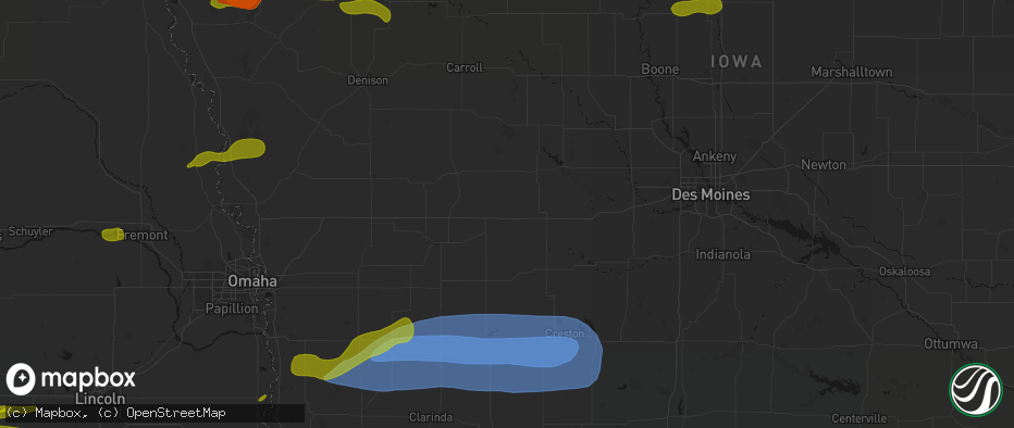 Hail map in Adair, IA on May 15, 2026