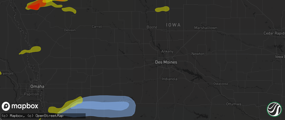Hail map in Adel, IA on May 15, 2026