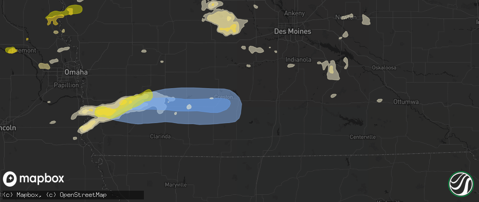 Hail map in Afton, IA on May 15, 2026