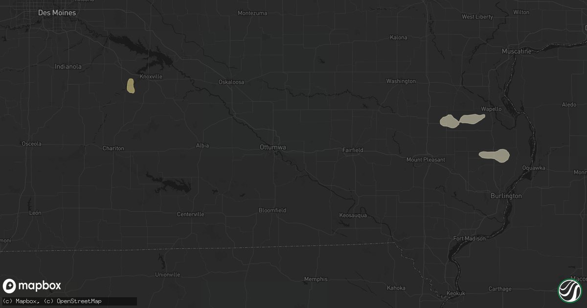 Hail map in Agency, IA on May 15, 2026