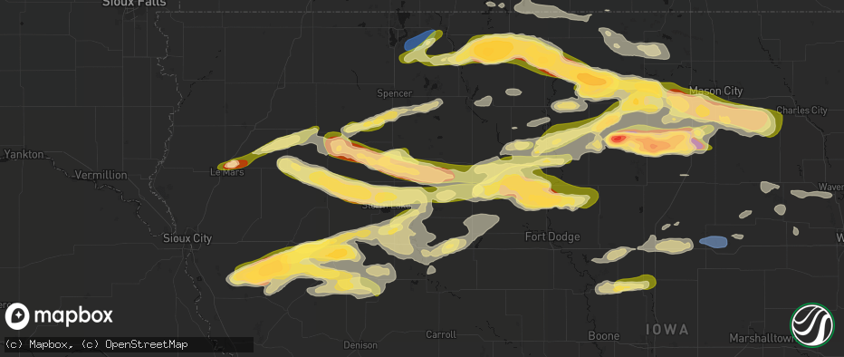Hail map in Albert City, IA on May 15, 2026
