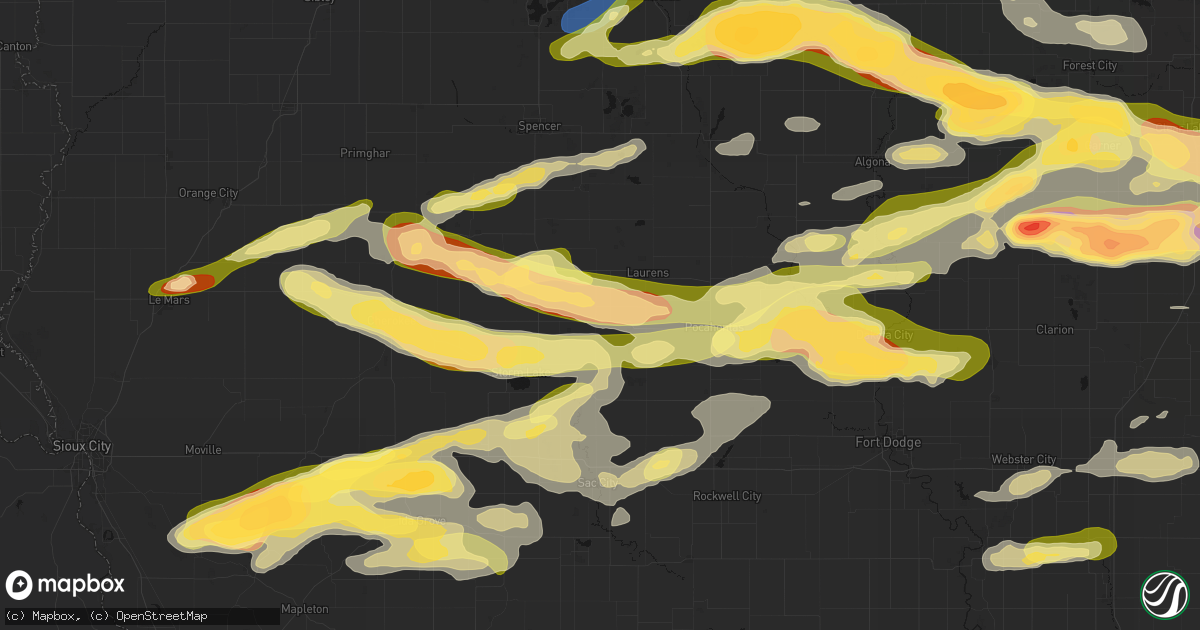 Hail map in Albert City, IA on May 15, 2026