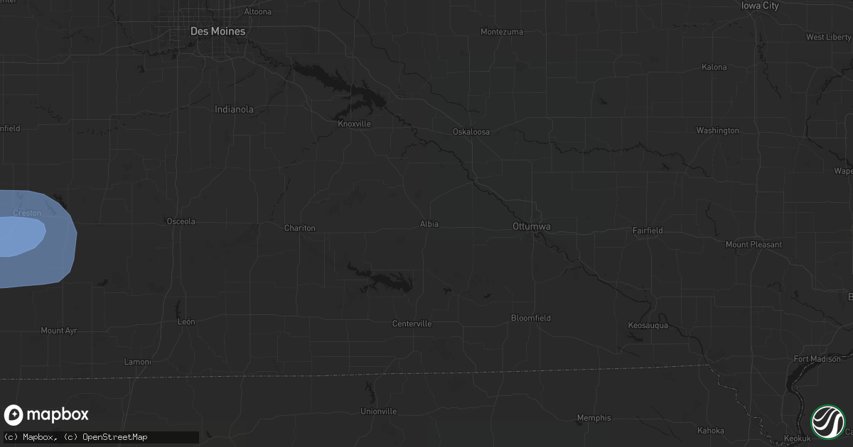 Hail map in Albia, IA on May 15, 2026