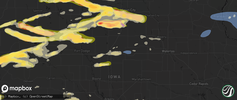 Hail map in Alden, IA on May 15, 2026