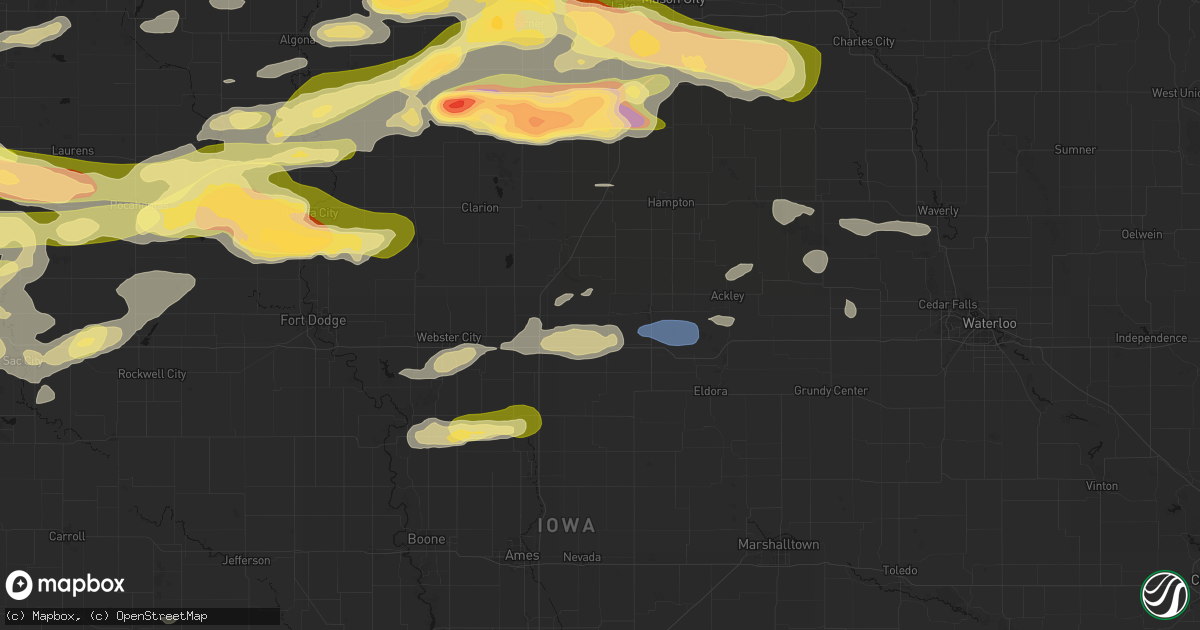 Hail map in Alden, IA on May 15, 2026