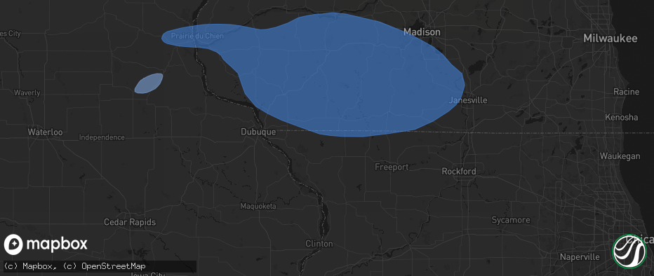 Hail map in Apple River, IL on May 15, 2026