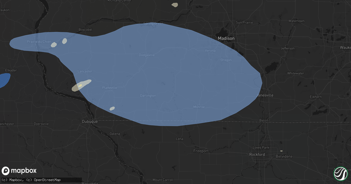 Hail map in Argyle, WI on May 15, 2026