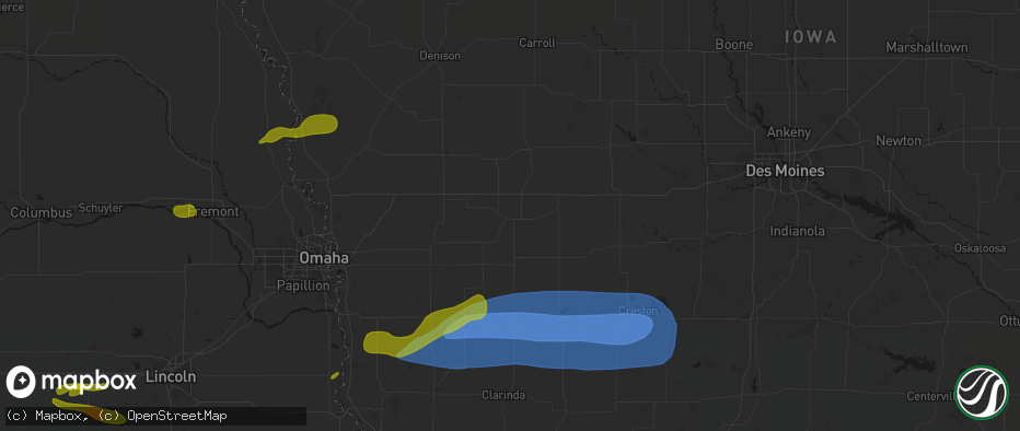 Hail map in Atlantic, IA on May 15, 2026