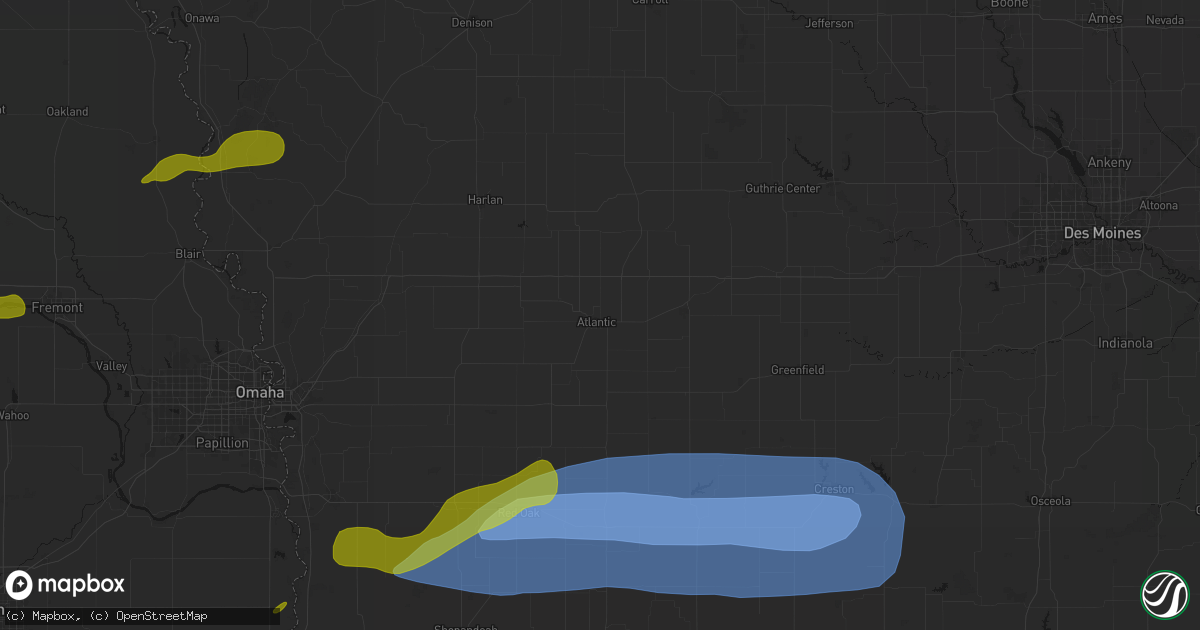 Hail map in Atlantic, IA on May 15, 2026