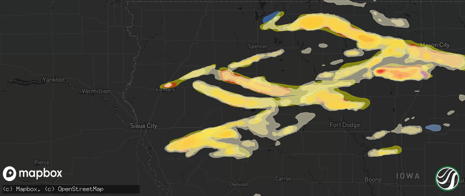 Hail map in Aurelia, IA on May 15, 2026