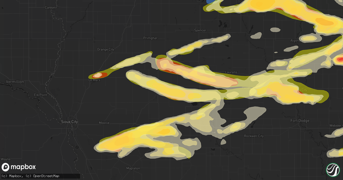 Hail map in Aurelia, IA on May 15, 2026