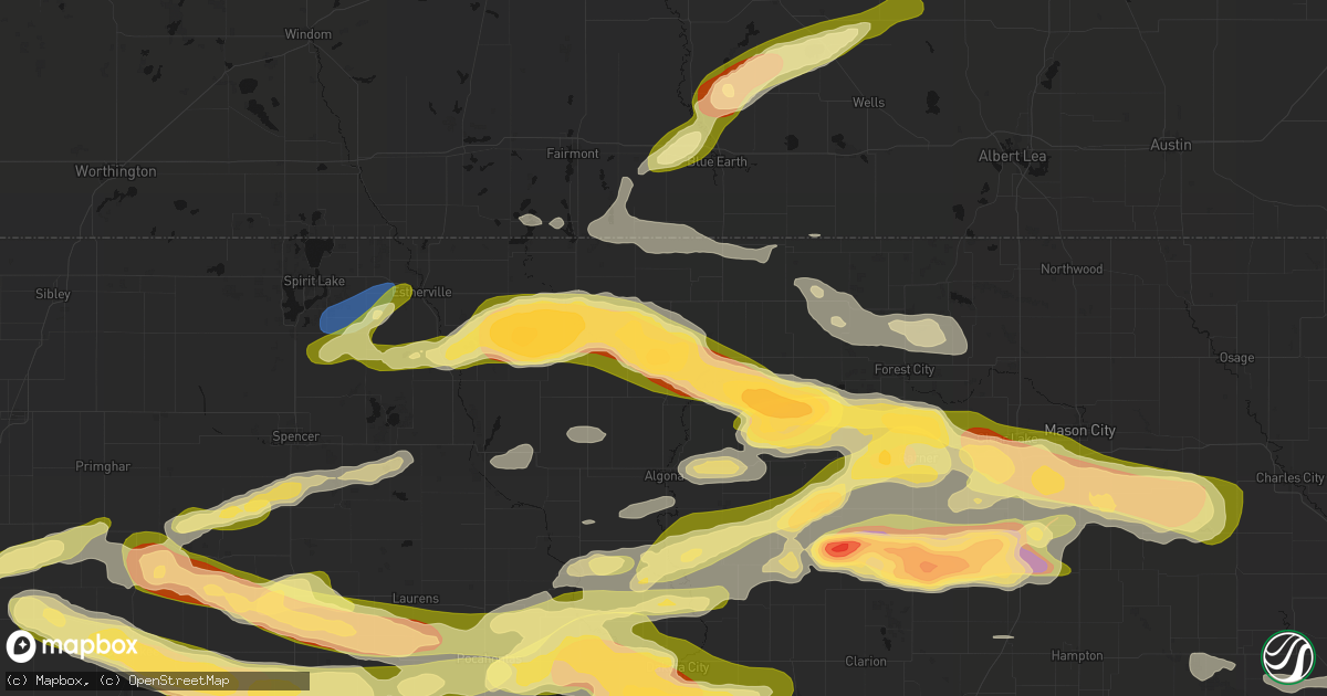 Hail map in Bancroft, IA on May 15, 2026