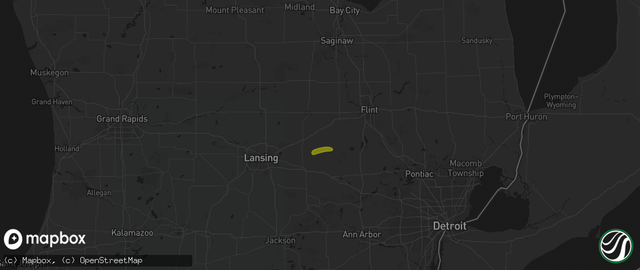 Hail map in Bancroft, MI on May 15, 2026