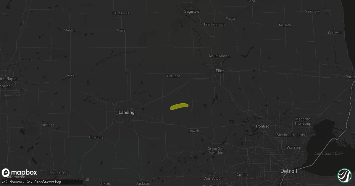 Hail map in Bancroft, MI on May 15, 2026