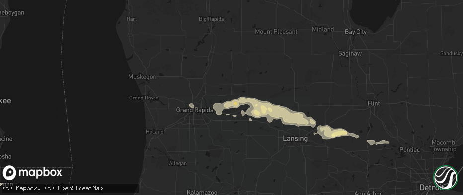 Hail map in Belding, MI on May 15, 2026