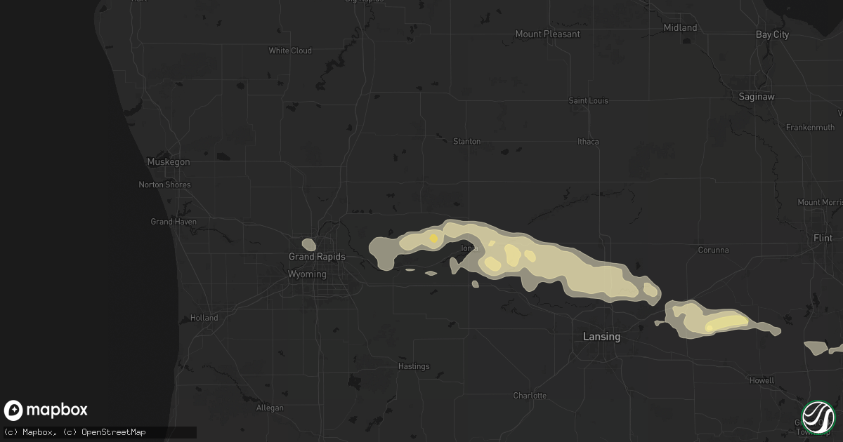 Hail map in Belding, MI on May 15, 2026