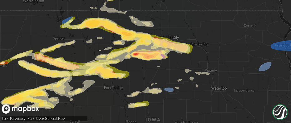 Hail map in Belmond, IA on May 15, 2026