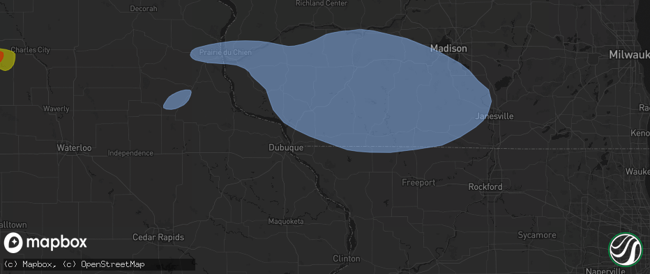 Hail map in Benton, WI on May 15, 2026
