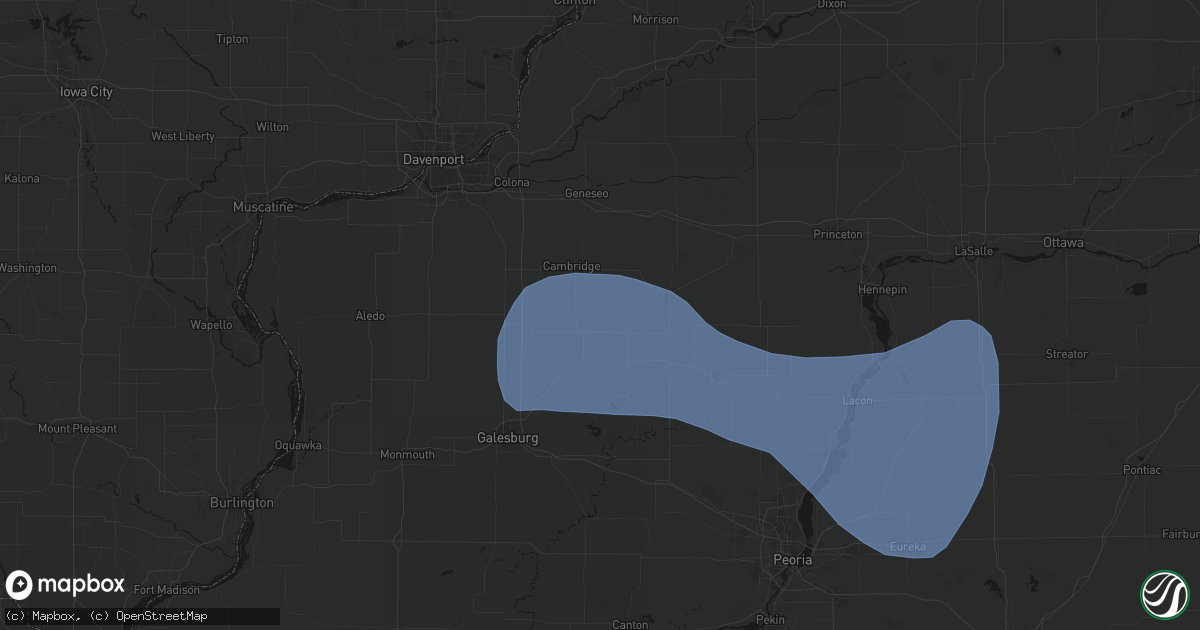 Hail map in Bishop Hill, IL on May 15, 2026