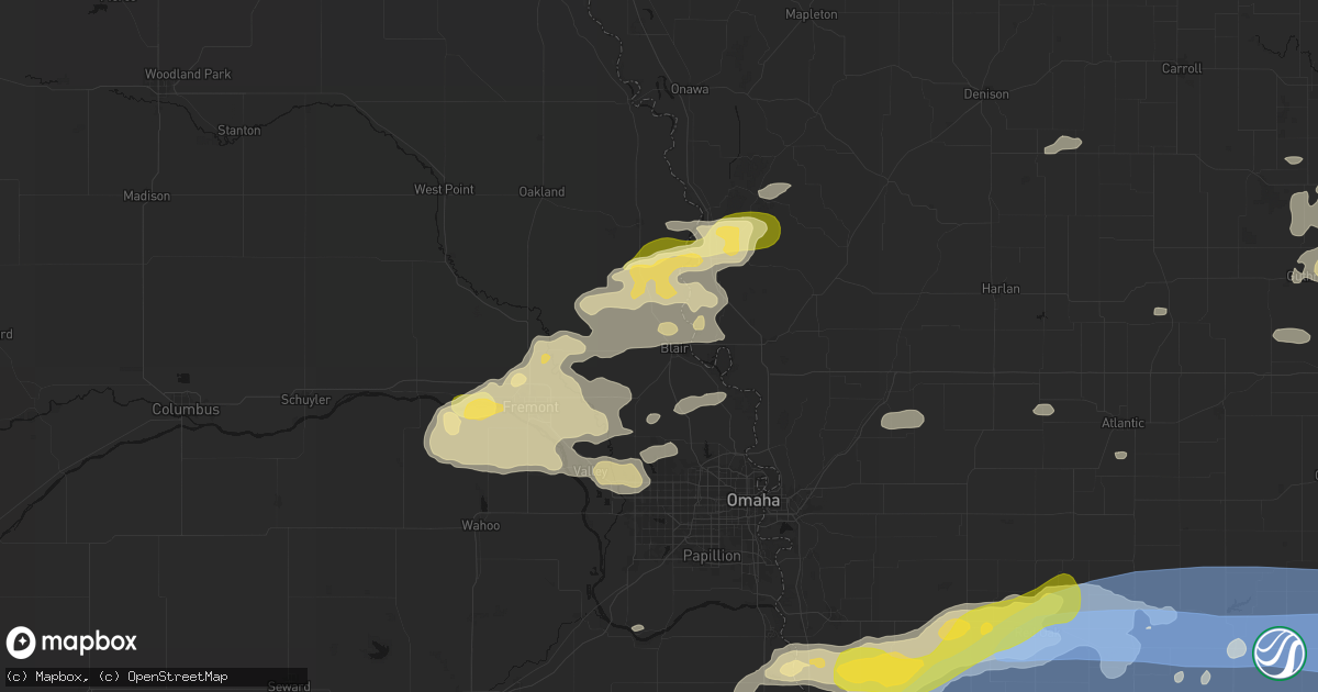 Hail map in Blair, NE on May 15, 2026