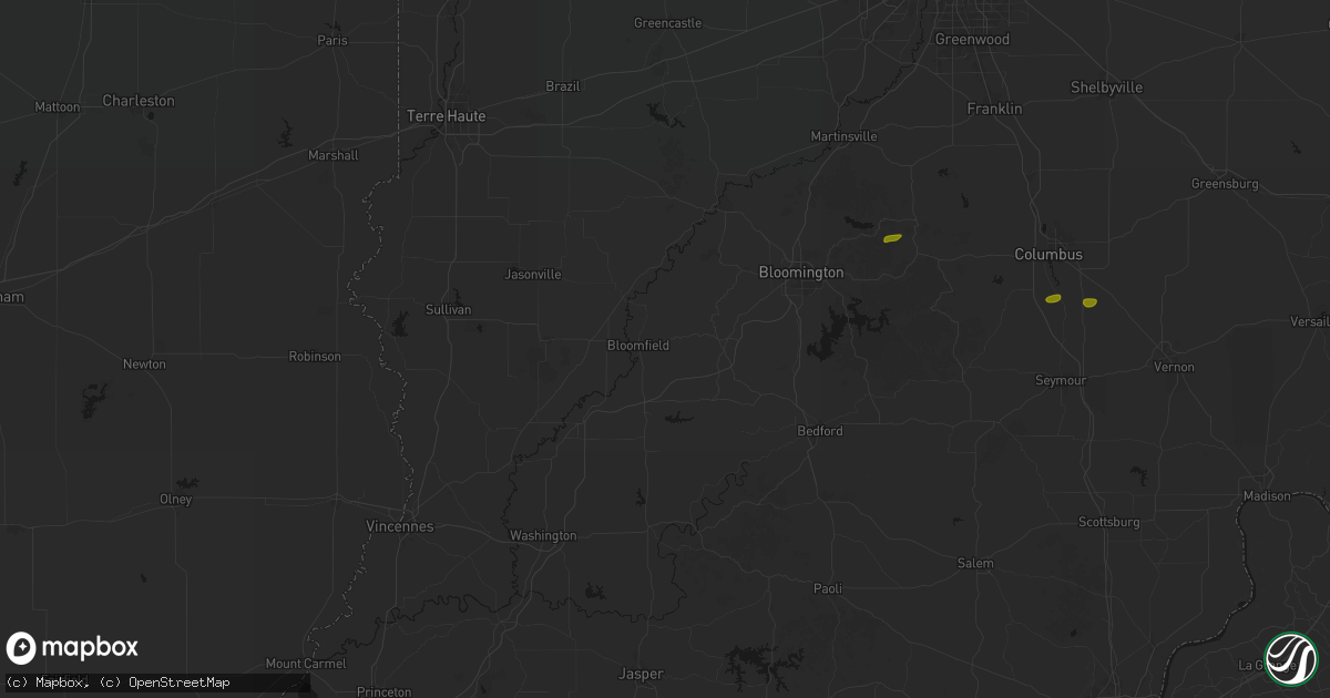 Hail map in Bloomfield, IN on May 15, 2026
