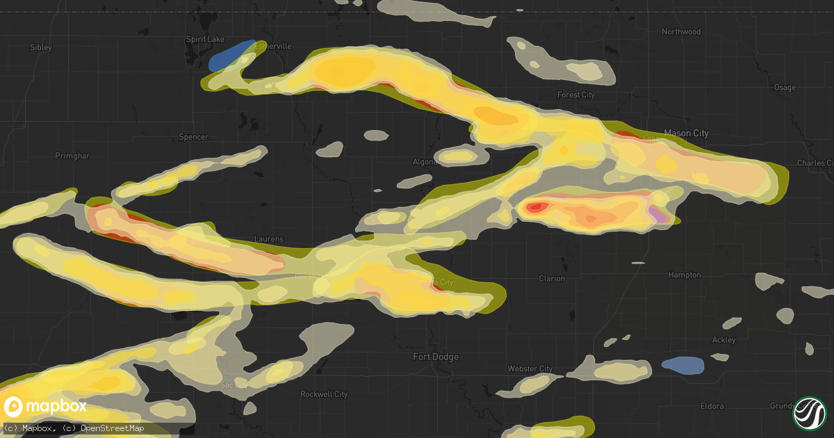 Hail map in Bode, IA on May 15, 2026
