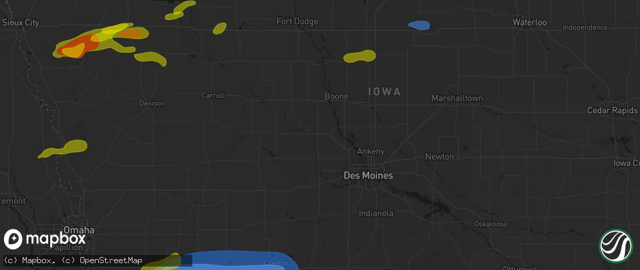 Hail map in Bouton, IA on May 15, 2026