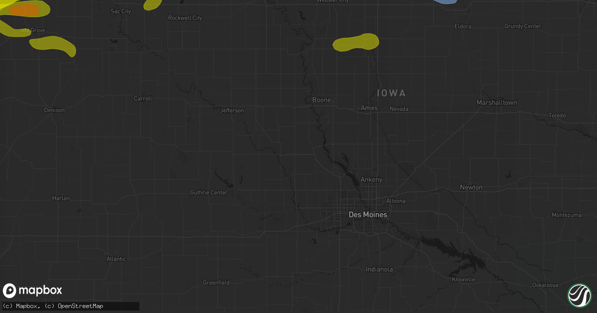 Hail map in Bouton, IA on May 15, 2026